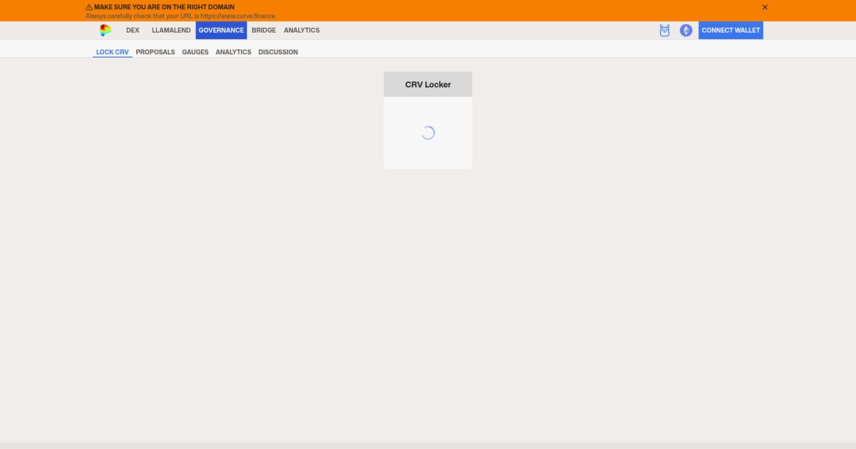 Screenshot of the Curve DAO veCRV locking screen with live lock parameters